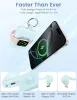 RORRY D2-10000 Power Bank, 10000mAh, PD 20W Gyors Töltés, Beépített USB-C És Lightning Kábel, Vezeték Nélküli Apple Watch Töltés, Fekete