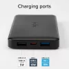 SBS PowerBank 10K Slim Hordozható Akkumulátor, 10000 mAh, 10 W, 5 V, Lítium-Polimer, Intelligent Charge IC, USB-C In-Out, 2x USB-A, Fekete