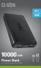 SBS PowerBank 10K Slim Hordozható Akkumulátor, 10000 mAh, 10 W, 5 V, Lítium-Polimer, Intelligent Charge IC, USB-C In-Out, 2x USB-A, Fekete