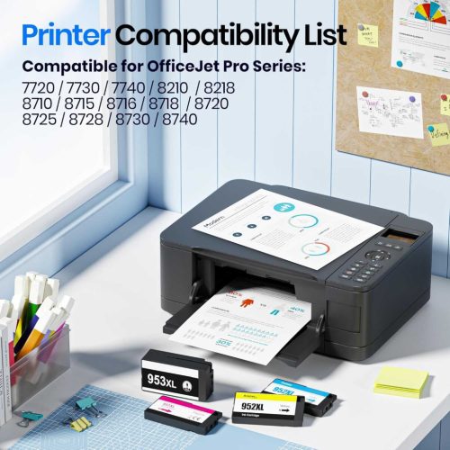 Gureef 953XL Toner Multipack, Fekete, Cyan, Magenta, Sárga, 4 Db, Utángyártott, Nagy Kapacitás, 1600 Oldal Patrononként, OfficeJet Pro Kompatibilis