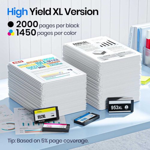 Gureef 953XL Toner Multipack, Fekete, Cyan, Magenta, Sárga, 4 Db, Utángyártott, Nagy Kapacitás, 1600 Oldal Patrononként, OfficeJet Pro Kompatibilis