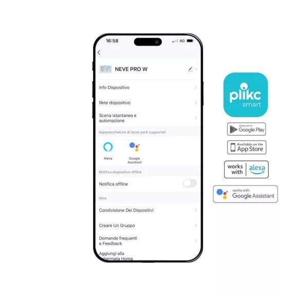 Plikc Neve Pro RFW Vezeték Nélküli WiFi Kroonotermosztát, Dual Band 2,4GHz 5GHz, Programozható, LCD Kijelző, Fagyvédelem, Fehér, Műanyag
