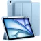 EspZanthic iPad Air 28cm Tok, M3 M2 2025 2024, iPad Air 6 5 4, Puha TPU Hátlap, Háromszög Állvány, Auto Ébresztés Alvás, Ceruzatartó, Kék