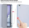 EspZanthic iPad Air 28cm Tok, M3 M2 2025 2024, iPad Air 6 5 4, Puha TPU Hátlap, Háromszög Állvány, Auto Ébresztés Alvás, Ceruzatartó, Kék