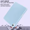 EspZanthic iPad Air 28cm Tok, M3 M2 2025 2024, iPad Air 6 5 4, Puha TPU Hátlap, Háromszög Állvány, Auto Ébresztés Alvás, Ceruzatartó, Kék