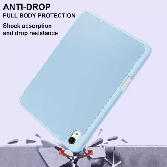 EspZanthic iPad Air 28cm Tok, M3 M2 2025 2024, iPad Air 6 5 4, Puha TPU Hátlap, Háromszög Állvány, Auto Ébresztés Alvás, Ceruzatartó, Kék EspZanthic iPad Air 28cm Tok, M3 M2 2025 2024, iPad Air 6 5 4, Puha TPU Hátlap, Háromszög Állvány, Auto Ébresztés Alvás, Ceruzatartó, Kék