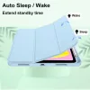 EspZanthic iPad Air 28cm Tok, M3 M2 2025 2024, iPad Air 6 5 4, Puha TPU Hátlap, Háromszög Állvány, Auto Ébresztés Alvás, Ceruzatartó, Kék