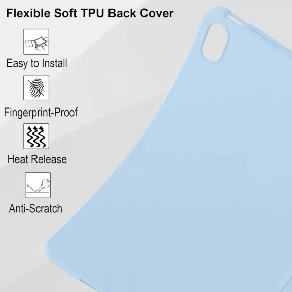 EspZanthic iPad Air 28cm Tok, M3 M2 2025 2024, iPad Air 6 5 4, Puha TPU Hátlap, Háromszög Állvány, Auto Ébresztés Alvás, Ceruzatartó, Kék EspZanthic iPad Air 28cm Tok, M3 M2 2025 2024, iPad Air 6 5 4, Puha TPU Hátlap, Háromszög Állvány, Auto Ébresztés Alvás, Ceruzatartó, Kék