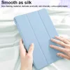 EspZanthic iPad Air 28cm Tok, M3 M2 2025 2024, iPad Air 6 5 4, Puha TPU Hátlap, Háromszög Állvány, Auto Ébresztés Alvás, Ceruzatartó, Kék