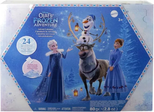 Mattel Disney Jégvarázs, Frozen Anna És Elsa Babák Adventi Naptár, 24 Napos, 29 Játékelem, Formázható Homok, Olaf És Sven Figurák, Műanyag, Gyerekeknek