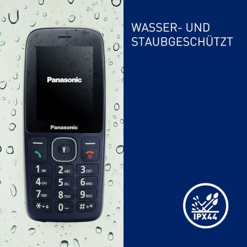 Panasonic KX-TF400EXC Mobiltelefon, 4G LTE, ThreadX Mocor20A, 32 GB, 6 Cm TFT Színes Kijelző, VoLTE, Bluetooth, USB-C, IP44, LED Zseblámpa, Kék