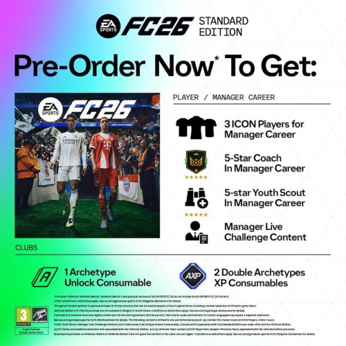 EA SPORTS FC 26 Standard Edition Nintendo Switch 2 Játék, Többjátékos, Career Mode, Ultimate Team, Live Clubs Rush Events