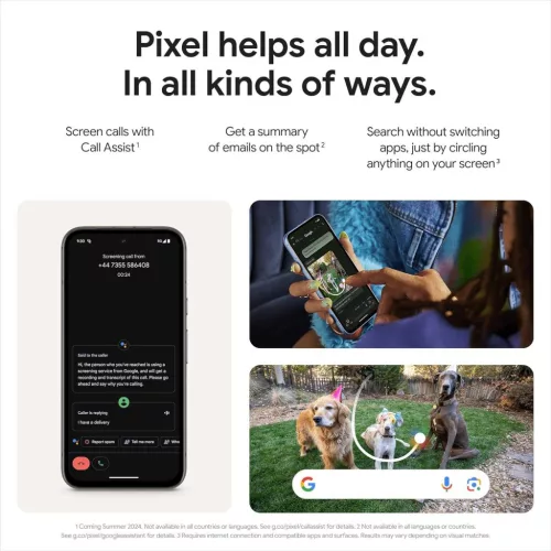 Google Pixel 8a Okostelefon, Android, 8 GB RAM, 128 GB, Snapdragon, 3 GHz, 15 cm, 1080 × 2400, 120 Hz, 4G, 5G, GPS, USB Type C, Obsidian