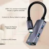 AGFINEST USB C Adapter AR Szemüveghez, Dual USB C, 1× USB 2.0, 5 Gbit/s Adatátvitel, 24K Aranyozott Csatlakozó, Alumínium Ház, Fekete