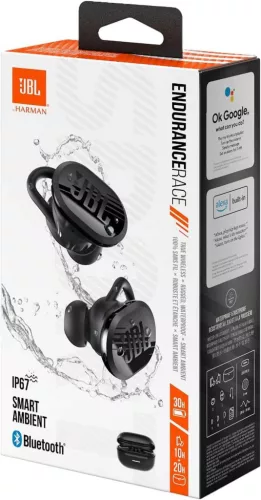 JBL Endurance Race 5,1cm Ear Fülhallgató, Bluetooth, True Wireless, 48 Óra Üzemidő, Aktív Zajszűrés, Sport, Érintésvezérlés, IP68, Fekete