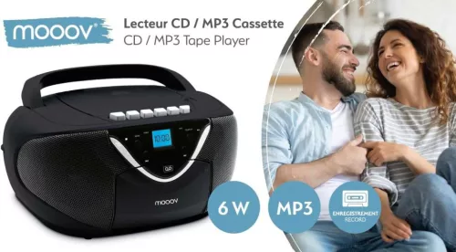 Metronic CD MP3 Rádiókazettás Magnó, Sztereó, 3 Az 1-Ben Lejátszó, CD, MP3, Kazetta, FM Rádió, 6W Hangszóró, Hálózati És Elemes Táplálás, Fekete