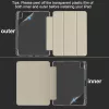 EspZanthic iPad Air 11 Tok, M3 2025, M2 2024, Air 5 2022, Air 4 2020, Beépített Ceruzatartó, Tépődésálló TPU, Átlátszó Hátlap, Háromrészes Előlap, Polar Star