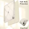 EspZanthic iPad Air 11 Tok, M3 2025, M2 2024, Air 5 2022, Air 4 2020, Beépített Ceruzatartó, Tépődésálló TPU, Átlátszó Hátlap, Háromrészes Előlap, Polar Star