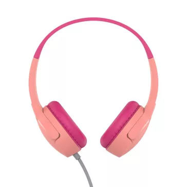   Belkin SoundForm Mini Vezetékes Gyerek Fejhallgató, Rózsaszín 85 dB Hangerőkorlát, Mikrofon, 3,5 mm Jack, USB-C, Rózsaszín