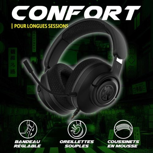 AKUMA Seinen H04 Vezetékes Gaming Fejhallgató, 50mm Sztereó Hangszóró, Zajcsökkentő Mikrofon, 3,5mm Jack, Fekete