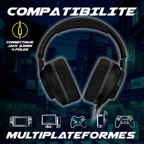 AKUMA Seinen H04 Vezetékes Gaming Fejhallgató, 50mm Sztereó Hangszóró, Zajcsökkentő Mikrofon, 3,5mm Jack, Fekete