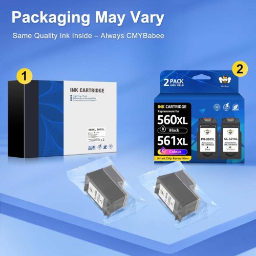 CMYBabee 560 561 XL Toner Szett, PG-560 CL-561 Kompatibilis, Canon PIXMA TS5350 TS5351 TS5352 TS5353 TS7450 TS7451, 1 Fekete 1 Színes