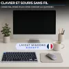 Bluestork PACK-WL-MINI-V2/FR Vezeték Nélküli Billentyűzet Egér Szett, AZERTY, 2,4 GHz, Bluetooth 3.0/5.0, 1600 DPI, USB-C Töltés, 80 h Üzemidő, Fekete