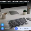 Bluestork PACK-WL-MINI-V2/FR Vezeték Nélküli Billentyűzet Egér Szett, AZERTY, 2,4 GHz, Bluetooth 3.0/5.0, 1600 DPI, USB-C Töltés, 80 h Üzemidő, Fekete