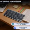 Bluestork PACK-WL-MINI-V2/FR Vezeték Nélküli Billentyűzet Egér Szett, AZERTY, 2,4 GHz, Bluetooth 3.0/5.0, 1600 DPI, USB-C Töltés, 80 h Üzemidő, Fekete