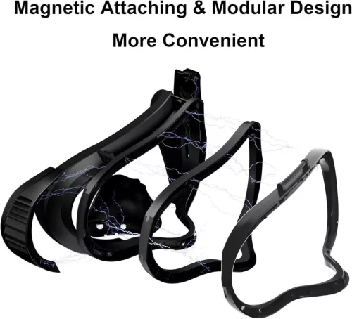 Globular Cluster F3-Q3S Mágneses Arcpárna Készlet Meta Quest 3S, Adaptív Rugalmas Keret, 3 Cserélhető Párna, Állítható Mélység, Fekete