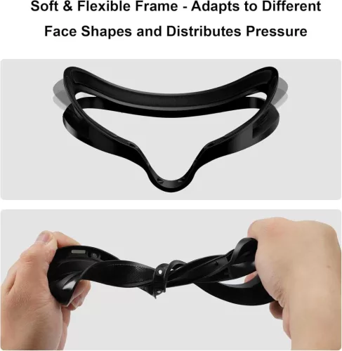 Globular Cluster F3-Q3S Mágneses Arcpárna Készlet Meta Quest 3S, Adaptív Rugalmas Keret, 3 Cserélhető Párna, Állítható Mélység, Fekete