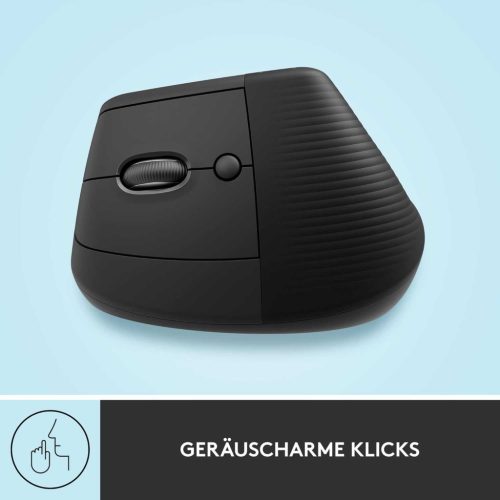 Logitech Lift Ergonomic Vertical Mouse Left Handed, Vezeték Nélküli Egér, Bluetooth, Logi Bolt, USB, Bal Kezes, Szürke, Ergonomikus Kialakítás