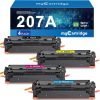 MYCARTRIDGE HP 207A Toner Készlet, W2210A W2211A W2212A W2213A, Fekete Cián Magenta Sárga, Chip, 4 Darab, 1350 1250 Oldal, A4, Lézer