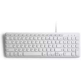   Perixx PERIBOARD-213 FR W Vezetékes Billentyűzet, USB, FR Azerty, Chiclet, Csendes Ollós Mechanika, 13 Multimédia Gyorsgomb, Beépített Numerikus, Fehér