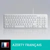 Perixx PERIBOARD-213 FR W Vezetékes Billentyűzet, USB, FR Azerty, Chiclet, Csendes Ollós Mechanika, 13 Multimédia Gyorsgomb, Beépített Numerikus, Fehér
