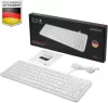 Perixx PERIBOARD-213 FR W Vezetékes Billentyűzet, USB, FR Azerty, Chiclet, Csendes Ollós Mechanika, 13 Multimédia Gyorsgomb, Beépített Numerikus, Fehér