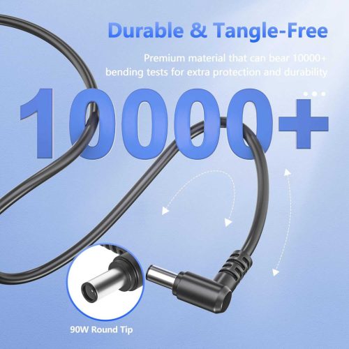 NATNO Sony Vaio Laptop Töltő, 19,5V 4,7A, 90W, 2 Tűs Csatlakozó, 6,5×4,4mm Dugó, Kompatibilis VGP-AC19V Széria, Sony Bravia KDL, Fekete