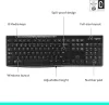 Logitech K270 Vezeték Nélküli Billentyűzet, Teljes Méret, 104 Gomb, QWERTZ, 2,4 GHz, USB Vevő, 8 Multimédia Gomb, 24 Hónap Elemélettartam, Fekete