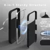 GONEZ Tok iPhone 17 Pro Max, MagSafe Kompatibilis, Folyékony Szilikon, Matt Fekete, Kijelzővédő Fólia, Kamera Lencsevédő, Porvédő Hangszóró