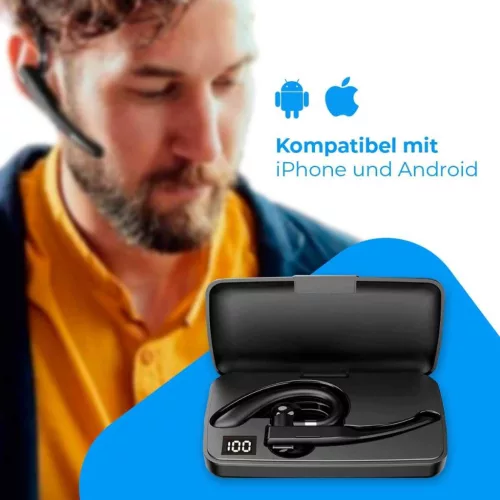 NK NK-FA32004 Bluetooth Fülhallgató, Vezeték Nélküli, In Ear, 60 mAh Akkumulátor, 6-8 Óra Üzemidő, 90 Perc Töltés, Mikrofon, Fekete