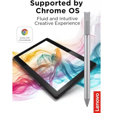   Lenovo USI Pen 2 Aktív Toll, Aluminium Ház, Chromebook Kompatibilis, AAAA Alkáli Elem, 1 Év Készenléti Idő, Szürke