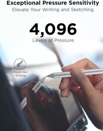 Lenovo USI Pen 2 Aktív Toll, Aluminium Ház, Chromebook Kompatibilis, AAAA Alkáli Elem, 1 Év Készenléti Idő, Szürke