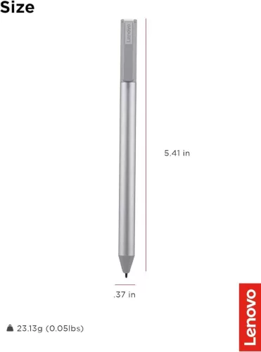 Lenovo USI Pen 2 Aktív Toll, Aluminium Ház, Chromebook Kompatibilis, AAAA Alkáli Elem, 1 Év Készenléti Idő, Szürke