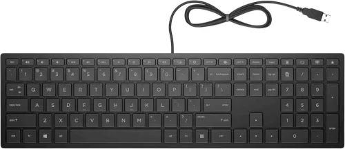 HP Pavilion 400 Bundle 4CE97AA Vezetékes Billentyűzet És Egér Szett, USB, Német QWERTZ, 3 Gomb, Görgő, 1600 dpi, Csuklótámasz, Fekete