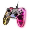 Mars Gaming MGP-C Vezetékes Gamepad, Neon RGB, Átlátszó Fekete, Dual Haptic Vibration, 20 Gomb, Analóg Joystick, USB-A USB-C, 2 m Kábel, PC, Switch, PS3, Android