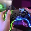 Mars Gaming MGP-C Vezetékes Gamepad, Neon RGB, Átlátszó Fekete, Dual Haptic Vibration, 20 Gomb, Analóg Joystick, USB-A USB-C, 2 m Kábel, PC, Switch, PS3, Android