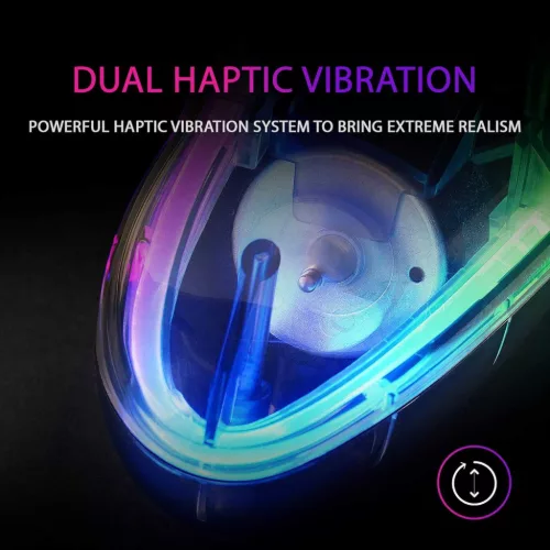 Mars Gaming MGP-C Vezetékes Gamepad, Neon RGB, Átlátszó Fekete, Dual Haptic Vibration, 20 Gomb, Analóg Joystick, USB-A USB-C, 2 m Kábel, PC, Switch, PS3, Android