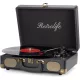 Retrolife INDIVIDUAL Hordozható Lemezjátszó, 3 Sebesség 33/45/78 RPM, Bluetooth, Szíjhajtás, Beépített Sztereó Hangszóró, RCA Kimenet, AUX, Fejhallgató, Fekete