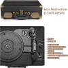 Retrolife INDIVIDUAL Hordozható Lemezjátszó, 3 Sebesség 33/45/78 RPM, Bluetooth, Szíjhajtás, Beépített Sztereó Hangszóró, RCA Kimenet, AUX, Fejhallgató, Fekete