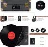 Retrolife INDIVIDUAL Hordozható Lemezjátszó, 3 Sebesség 33/45/78 RPM, Bluetooth, Szíjhajtás, Beépített Sztereó Hangszóró, RCA Kimenet, AUX, Fejhallgató, Fekete